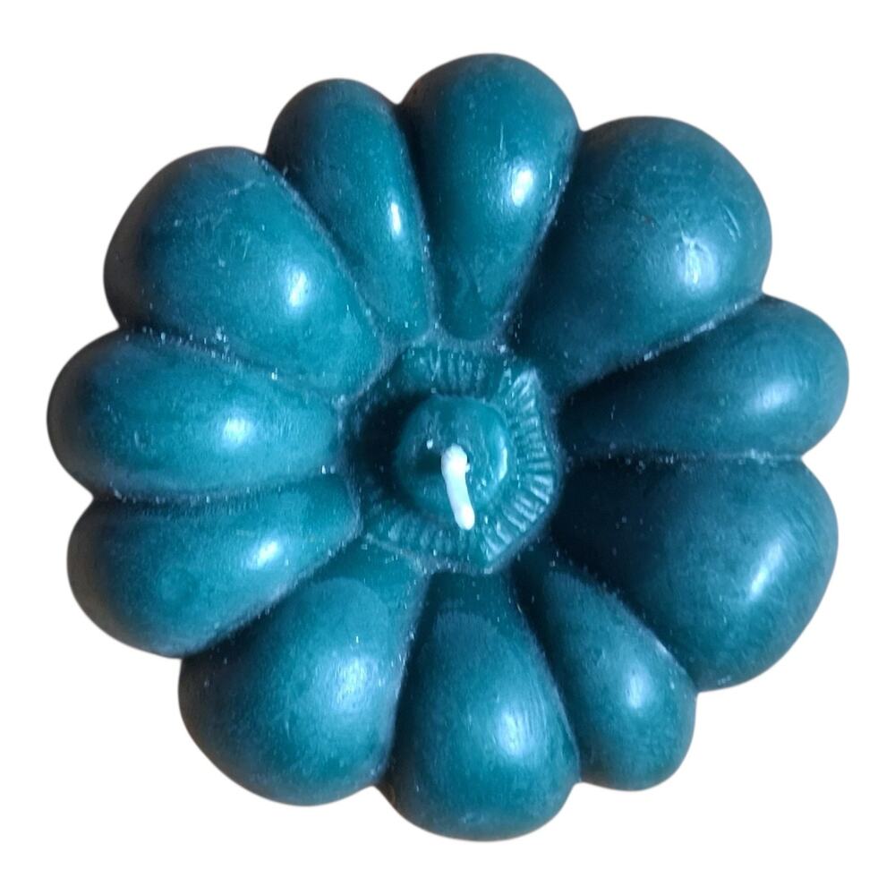 Blue Pumpkin Pillar Candle Unscented Halloween Fall Harvest Decor New